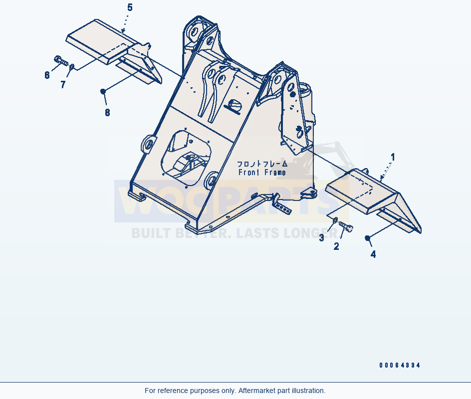 Komatsu WA250-6 Front Fender Serial 75001-UP parts diagram