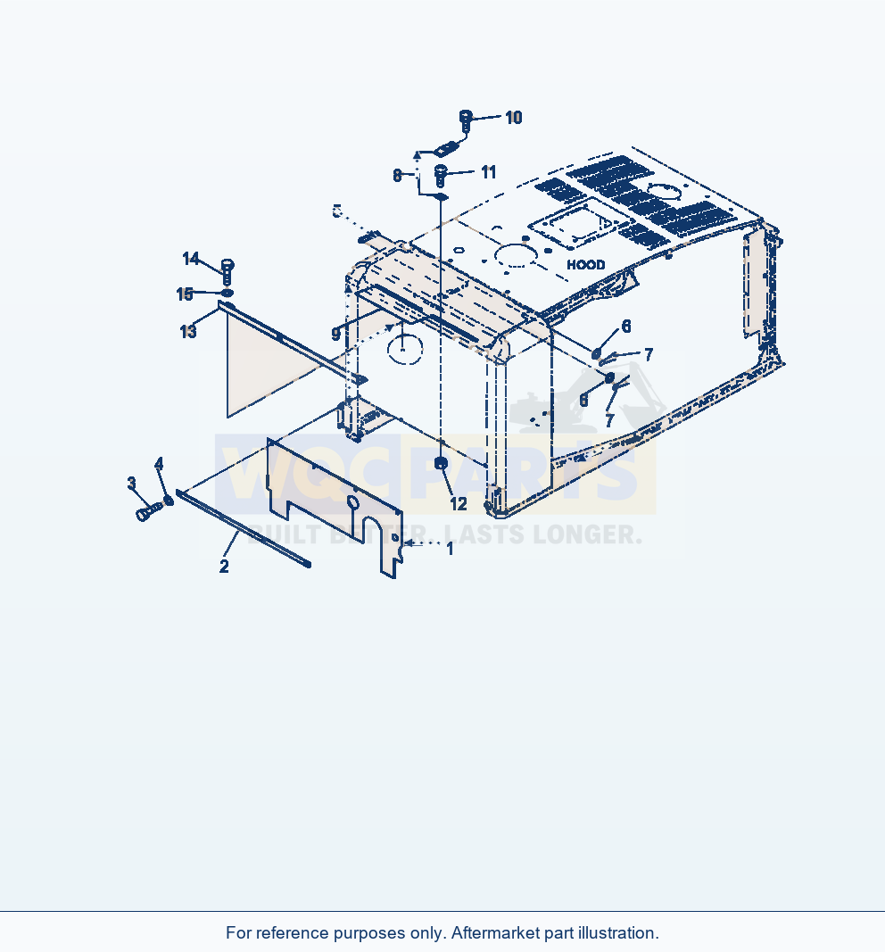 Komatsu WA250-6 Hood Bulkhead parts diagram
