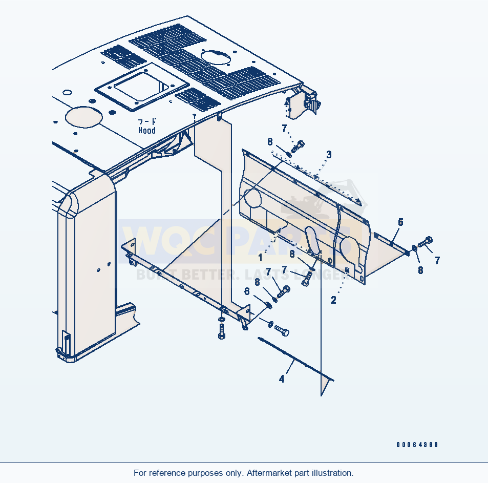 Komatsu WA250-6 Hood (Duct Sheet) Serial 75001-UP parts diagram