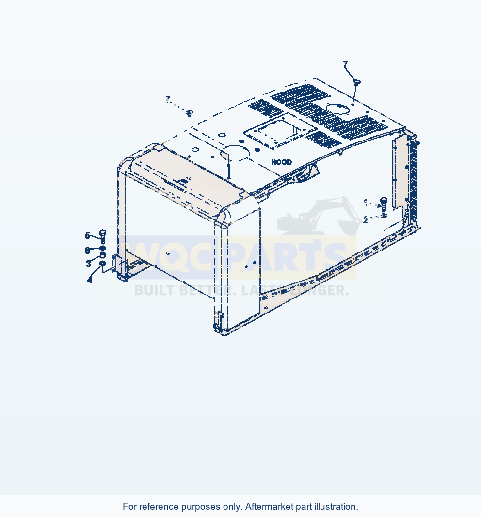 Komatsu WA250-6 Hood Frame Mounting parts diagram