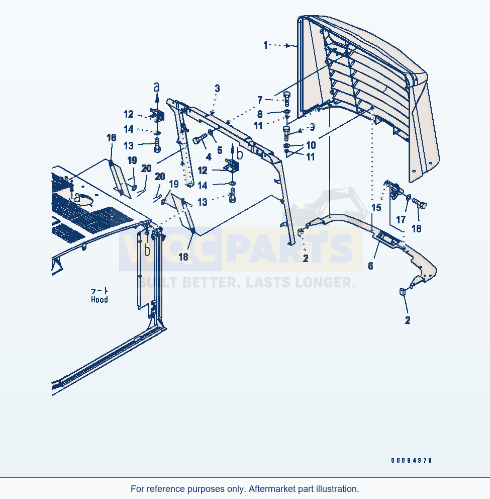 Komatsu WA250-6 Hood (Radiator Guard) Serial 75001-UP parts diagram