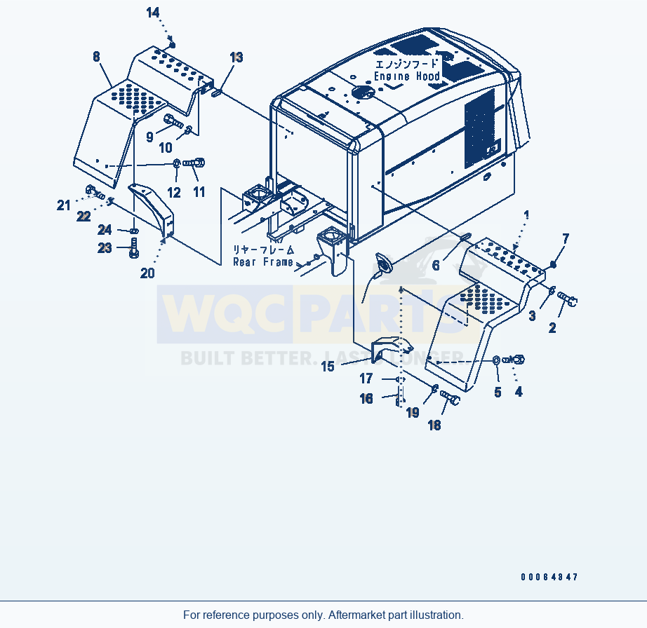 Komatsu WA250-6 Rear Fender Serial 75001-UP parts diagram