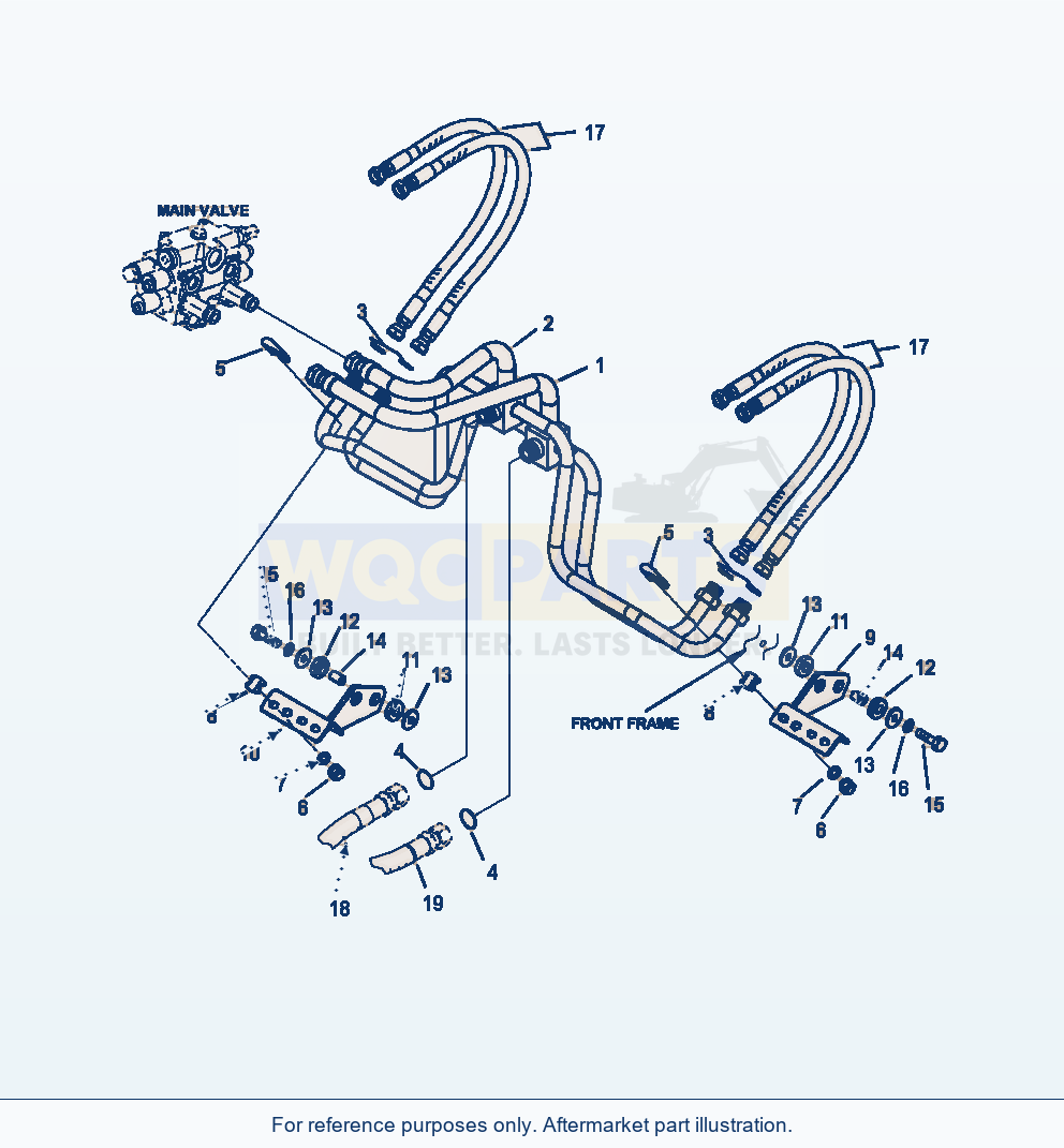 Komatsu WA250-6 Hydraulic Piping Boom Cylinder Line (Ecss) parts diagram