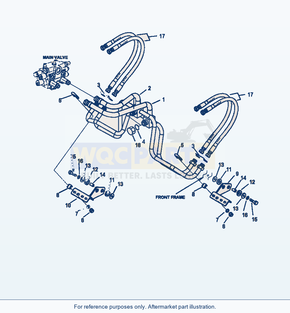 Komatsu WA250-6 Hydraulic Piping Boom Cylinder Line parts diagram