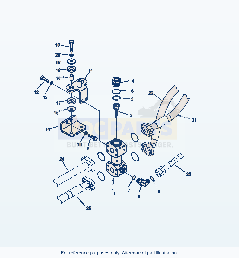 Komatsu WA250-6 Hydraulic Piping Bypass Valve parts diagram