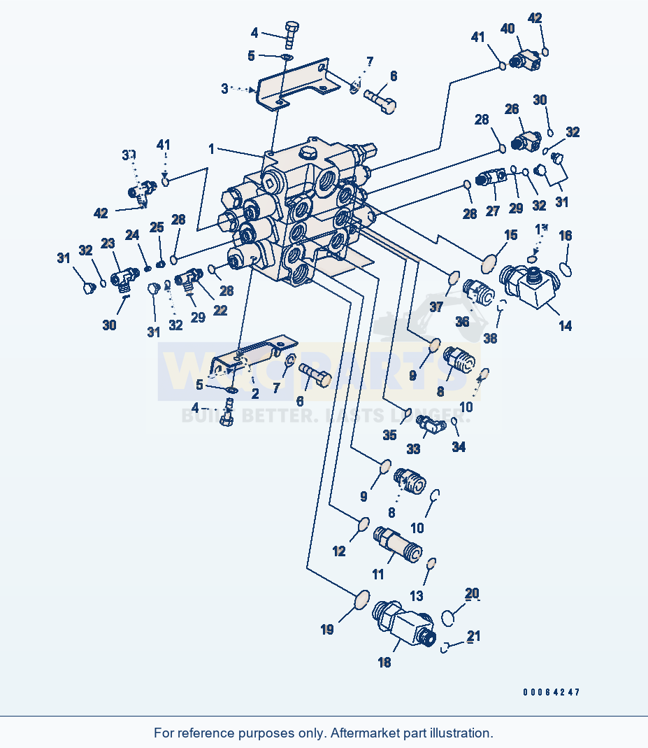 Komatsu WA250-6 Main Valve (For 3 Valve And E.C.S.S) parts diagram