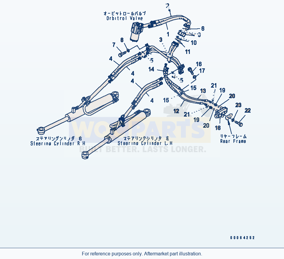 Komatsu WA250-6 Steering Line Serial 75001-UP parts diagram