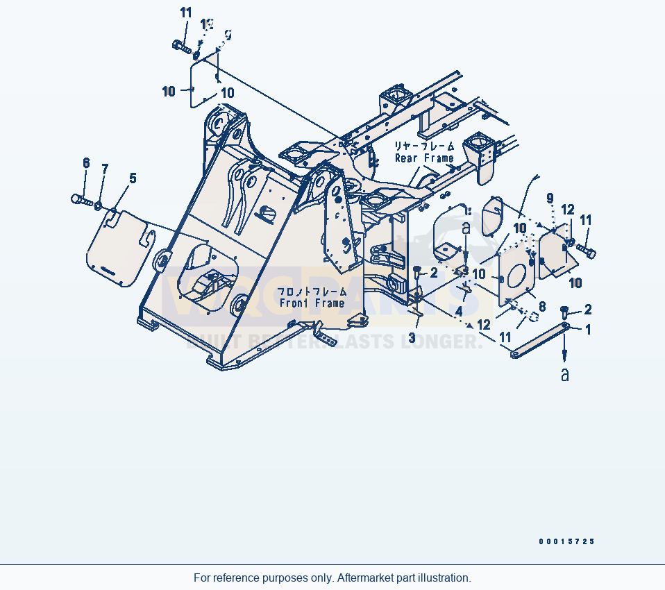 Komatsu WA250-6 Bar Lock And Cover (For 3 Spool Valve) parts diagram
