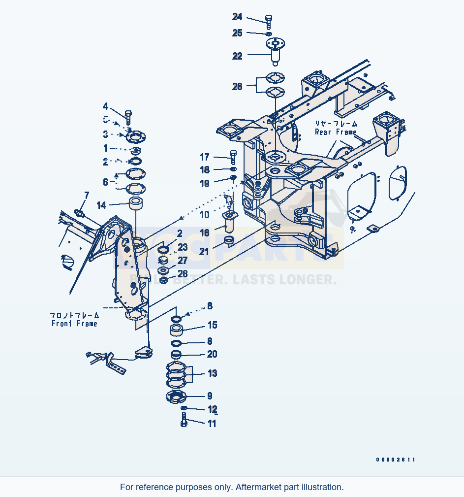 Komatsu WA250-6 Hinge Pin Serial 75001-UP parts diagram