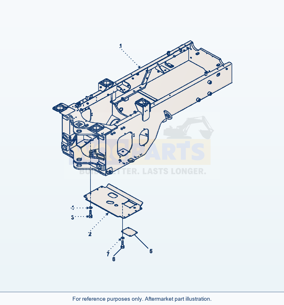 Komatsu WA250-6 Rear Frame Light Duty Underguard parts diagram