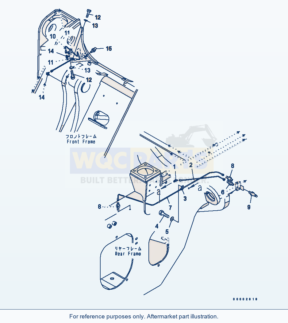 Komatsu WA250-6 Remote Grease Serial 75001-UP parts diagram