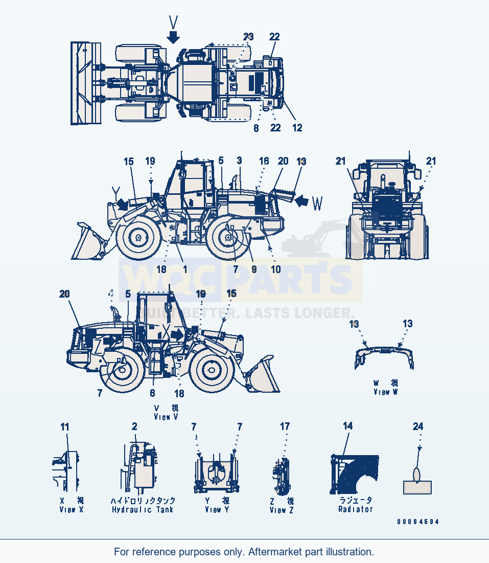 Komatsu WA250-6 Marks And Plates (English) (For North America) parts diagram