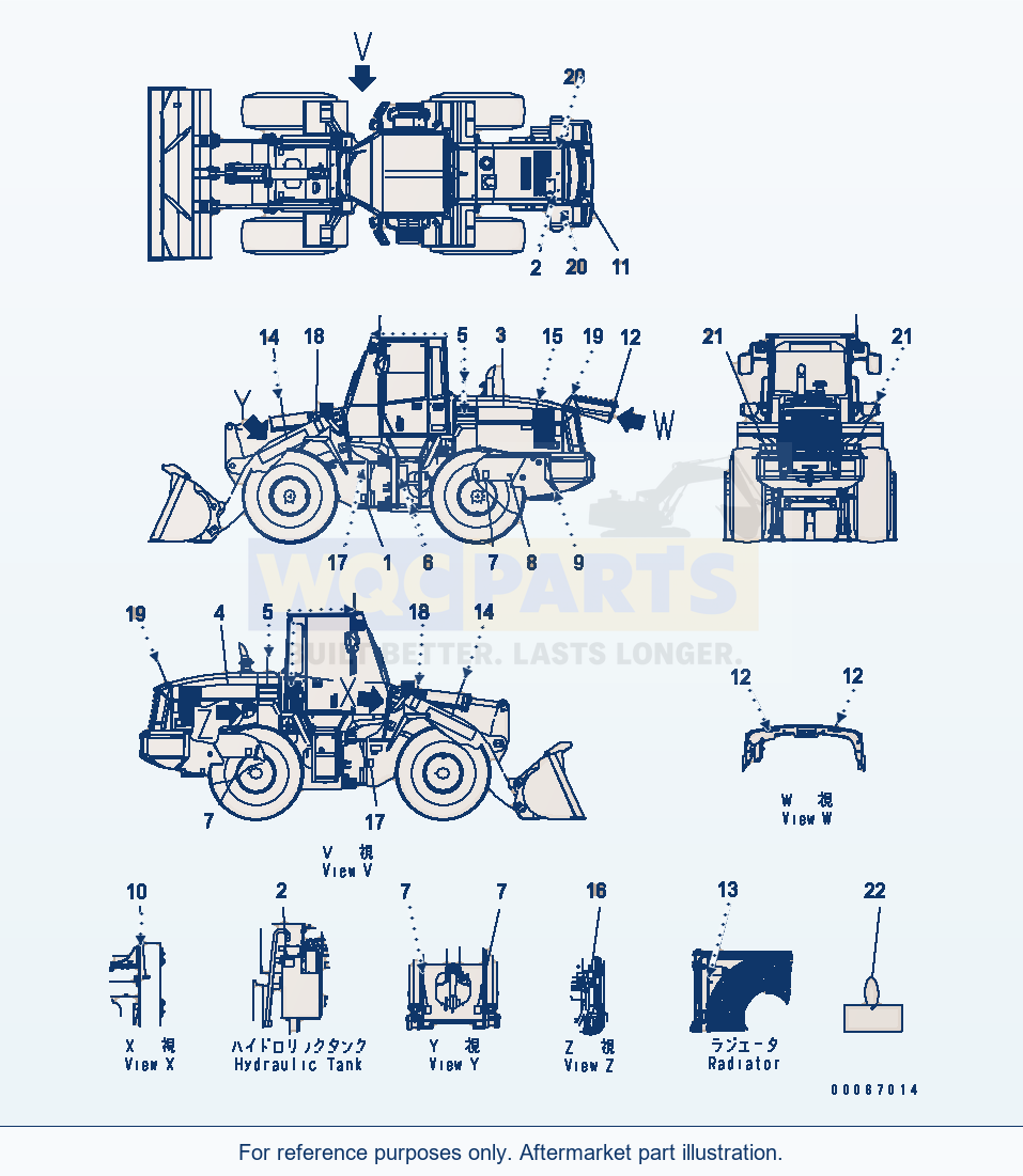 Komatsu WA250-6 Marks And Plates (English) parts diagram