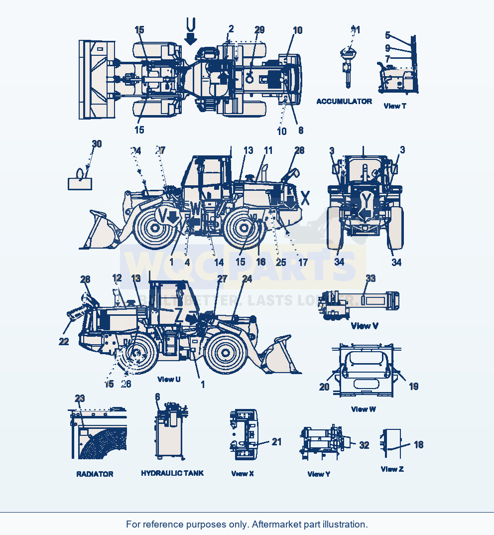 Komatsu WA250-6 Marks And Plates French Option parts diagram