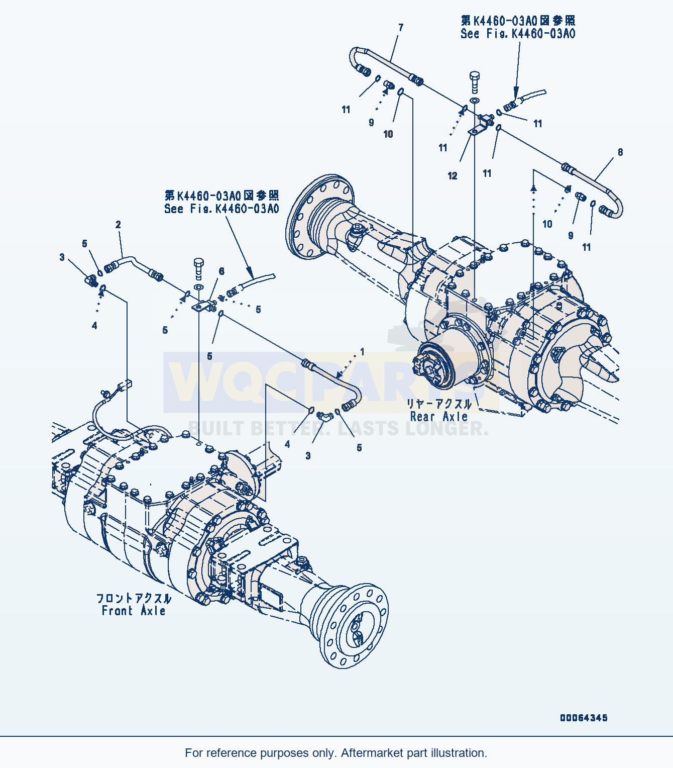 Komatsu WA250-6 Brake Piping (#75053-) Serial 75053-UP parts diagram