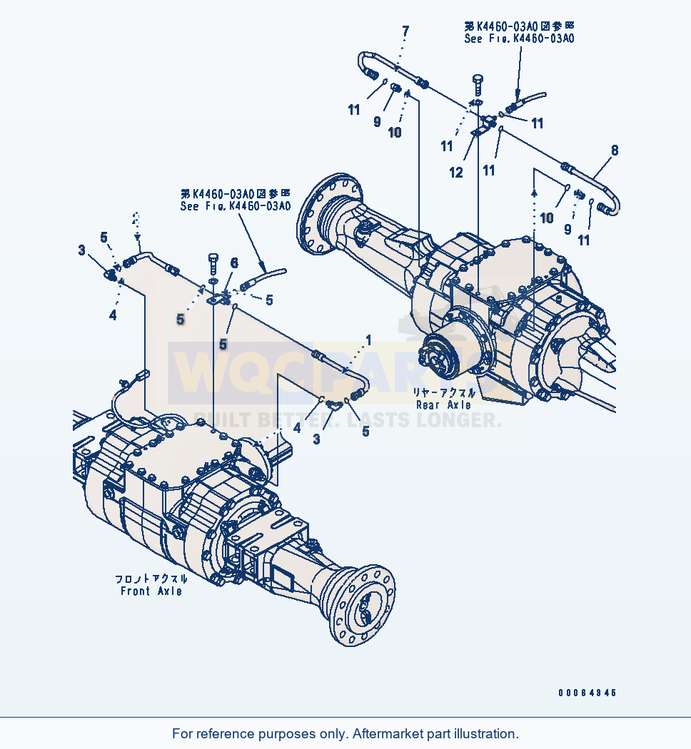 Komatsu WA250-6 Brake Piping Serial 75001-UP parts diagram