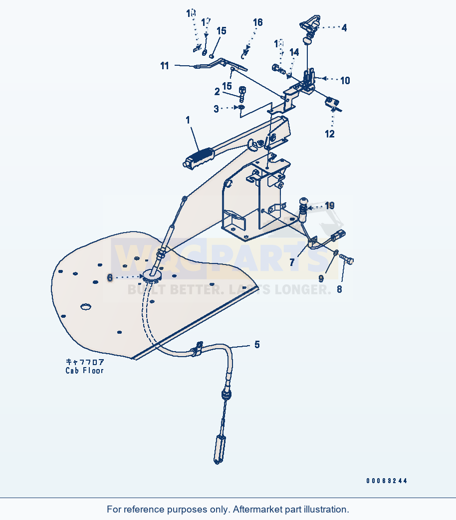 Komatsu WA250-6 Floor (Parking Lever) Serial 75001-UP parts diagram