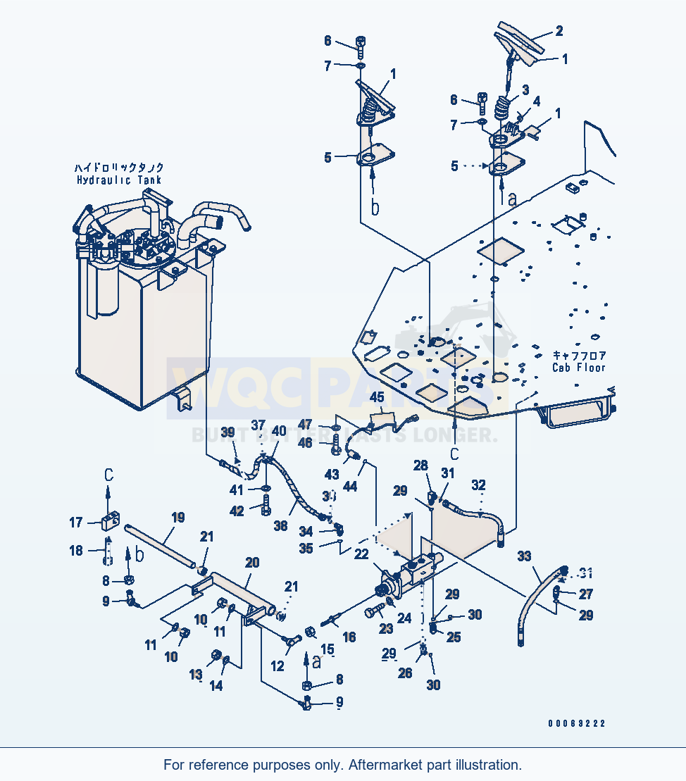 Komatsu WA250-6 Floor (Pedal And Lever) Serial 75001-UP parts diagram