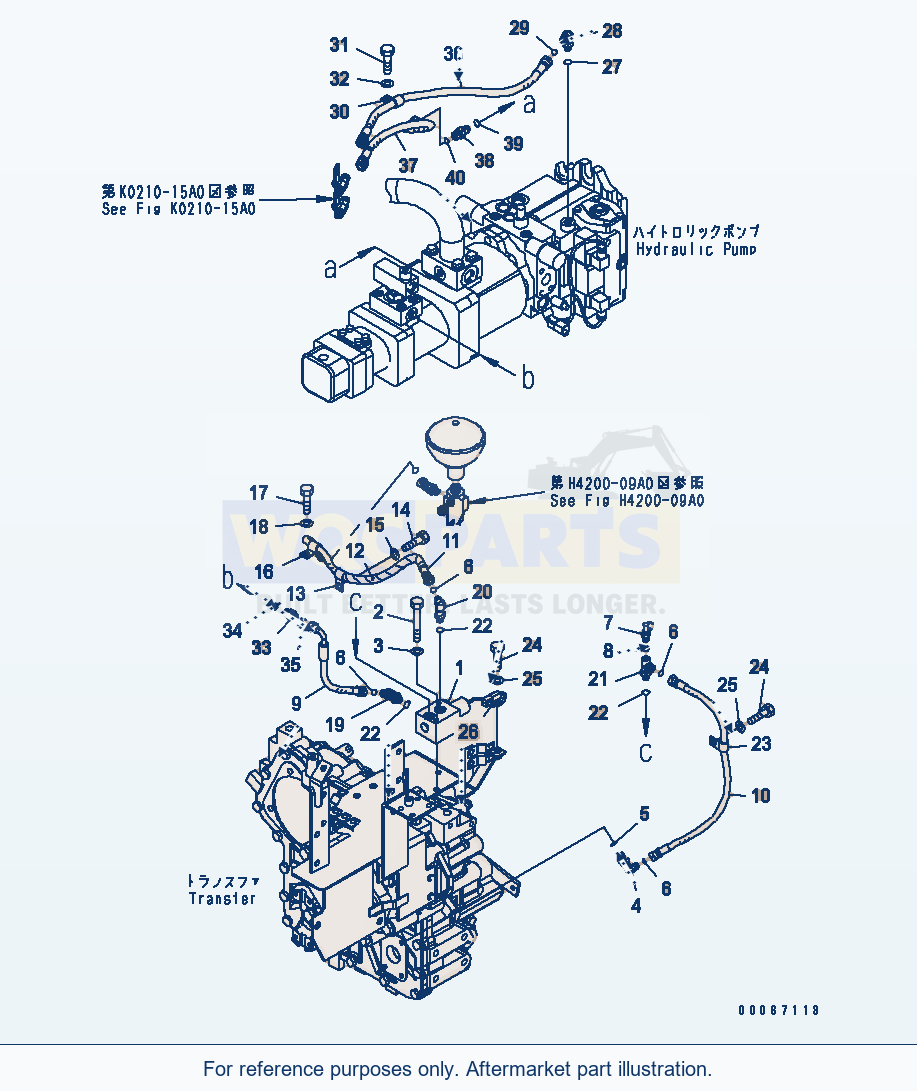Komatsu WA250-6 Inching Control Serial 75001-UP parts diagram
