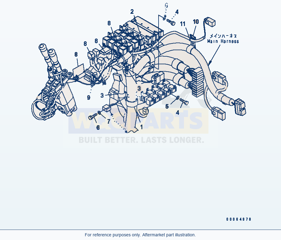 Komatsu WA250-6 Loader Control (Floor Harness) Serial 75001-UP parts diagram
