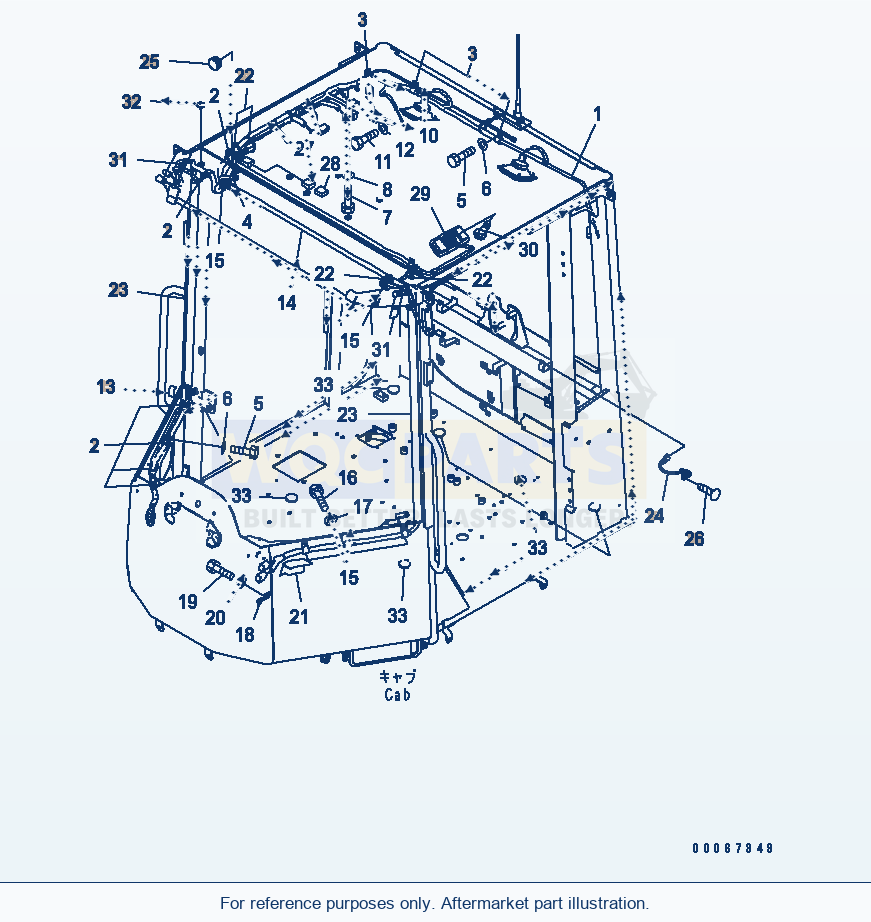 Komatsu WA250-6 Rops Cab (Wiring And Blank Parts) parts diagram