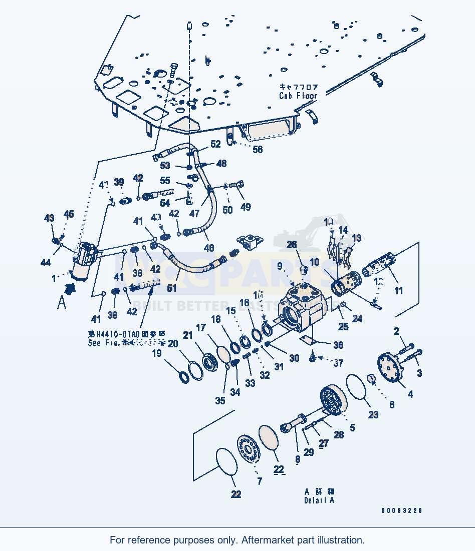 Komatsu WA250-6 Steering Demand Valve Serial 75001-UP parts diagram
