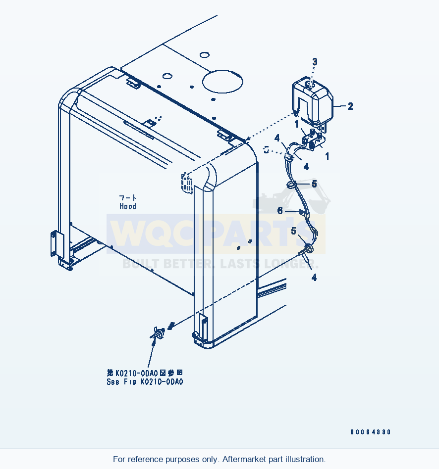 Komatsu WA250-6 Window Washer Serial 75001-UP parts diagram