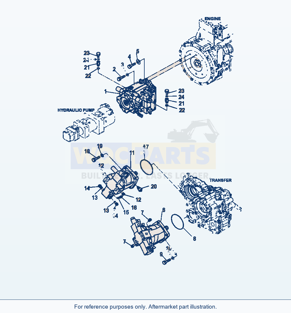 Komatsu WA250-6 Hst Pump And Motors parts diagram