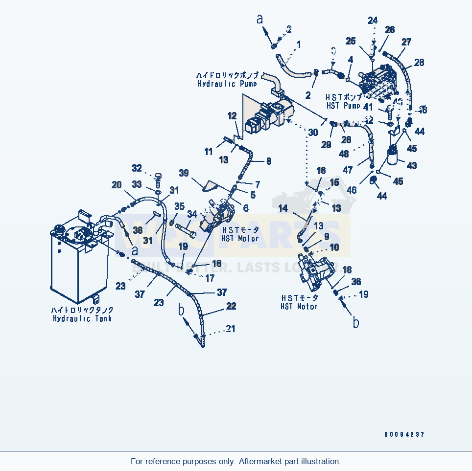 Komatsu WA250-6 Hst Oil Line (Charge Line) Serial 75001-UP parts diagram