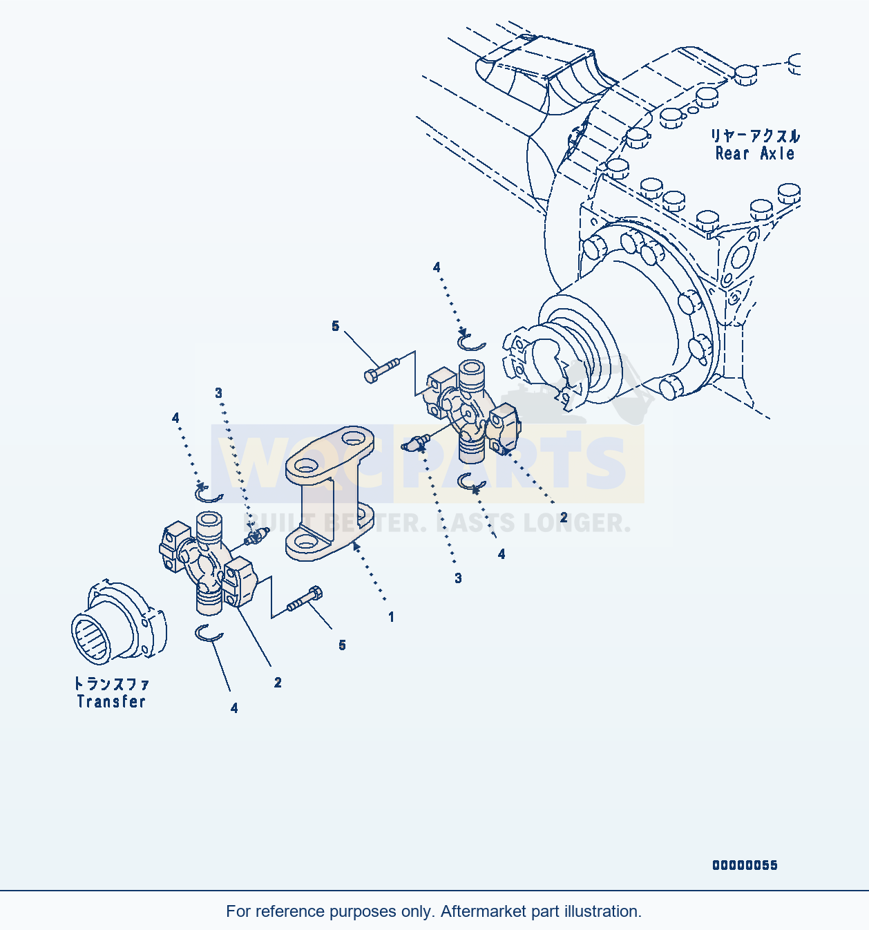 Komatsu WA250-6 Drive Shaft, Rear (#75053-) Serial 75053-UP parts diagram