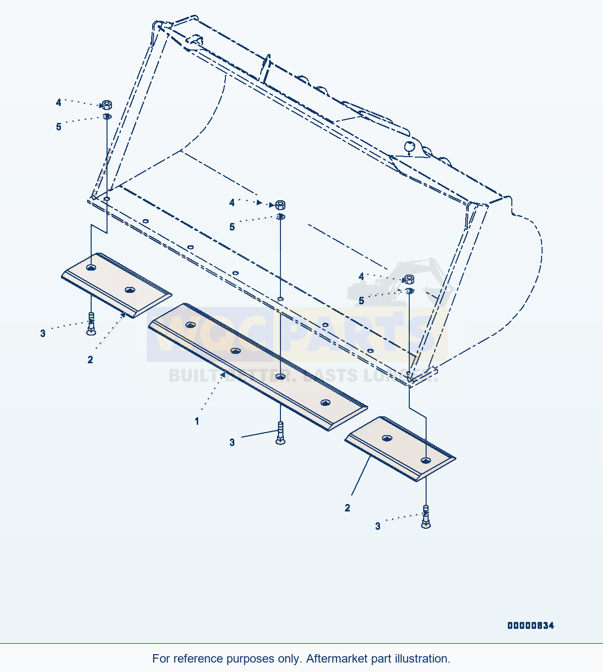 Komatsu WA250-6 Bolt On Cutting Edge (#75053-) Serial 75053-UP parts diagram