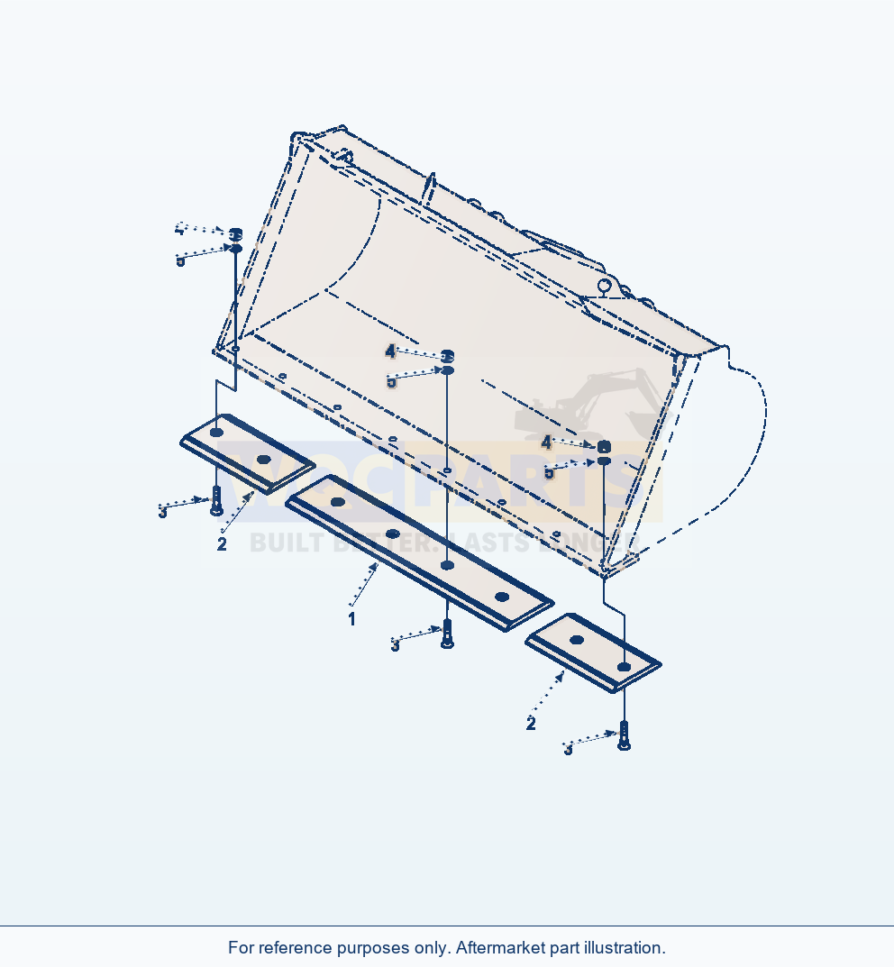 Komatsu WA250-6 Bolt-On Cutting Edge parts diagram