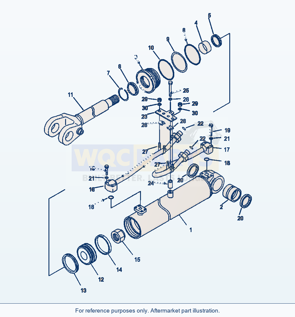 Komatsu WA250-6 Boom Cylinder parts diagram