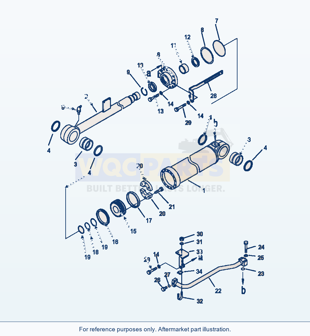Komatsu WA250-6 Bucket Cylinder High Lift parts diagram