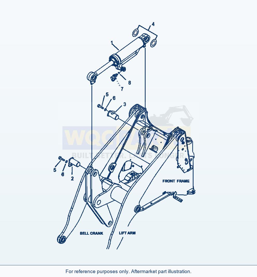 Komatsu WA250-6 Bucket Cylinder Mounting parts diagram