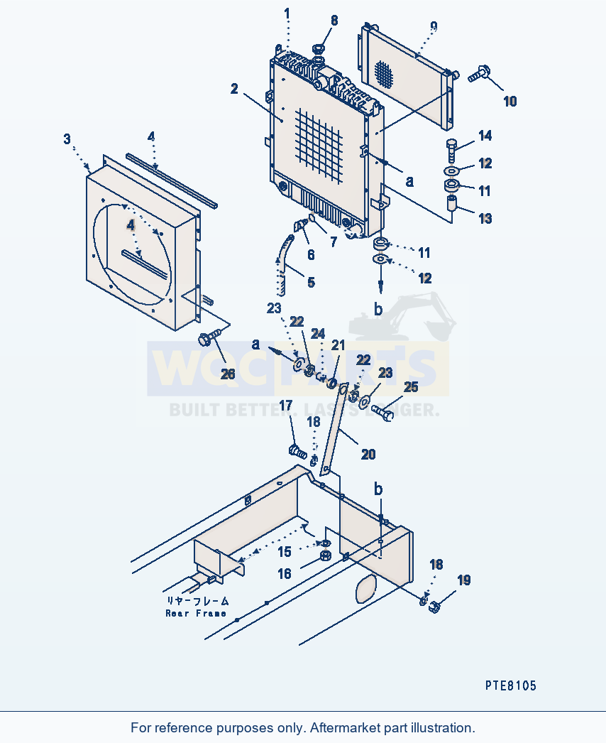 Komatsu WA250L-3 Radiator (Radiator And Mounting) parts diagram