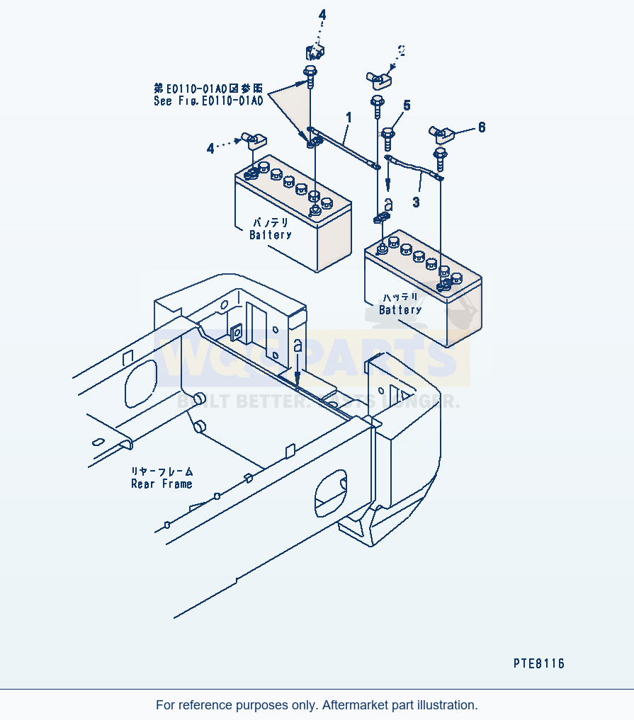 Komatsu WA250L-3 Battery Box (Wire) parts diagram