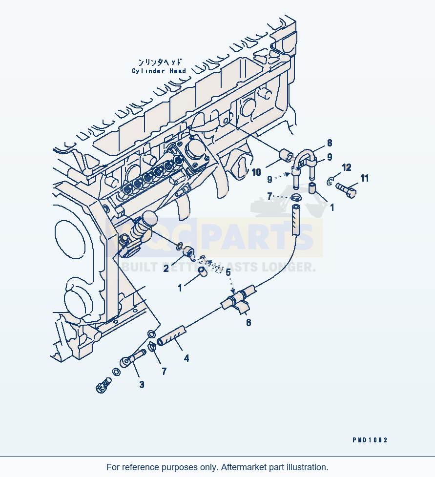 Komatsu WA250L-3 Fuel Inlet Tube And Outlet Joint(#26200467-) parts diagram