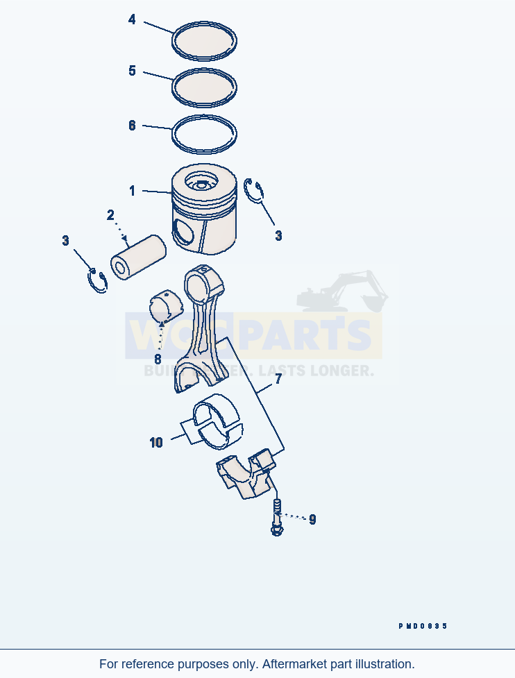 Komatsu WA250L-3 Piston(#26200467-) parts diagram