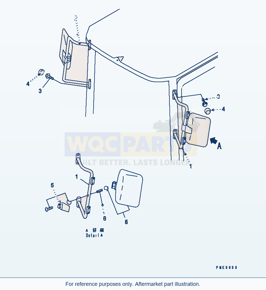 Komatsu WA250L-3 Mirror parts diagram