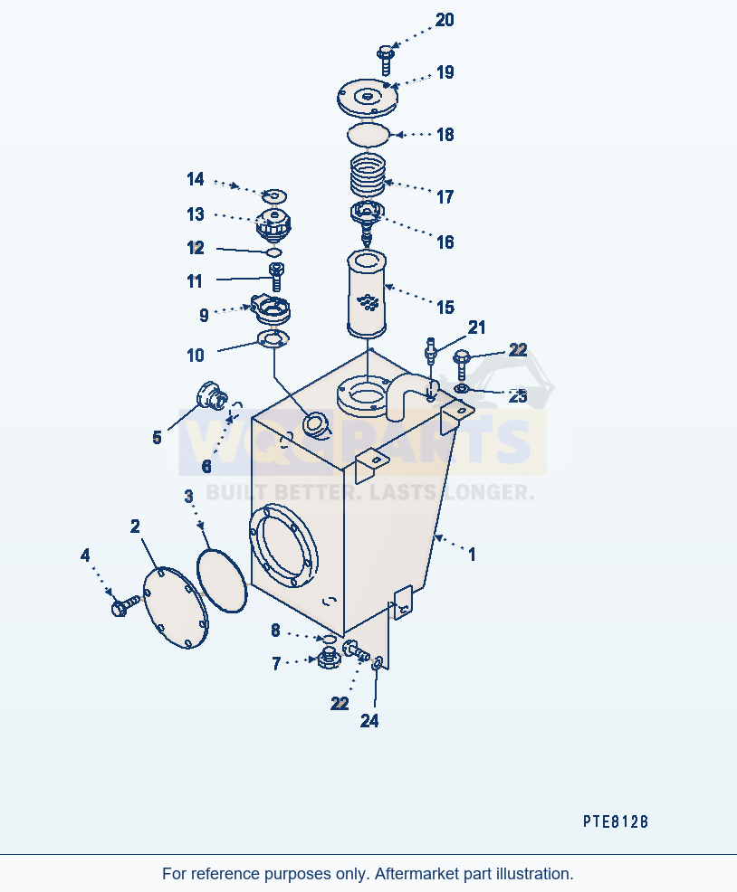 Komatsu WA250L-3 Hydraulic Tank (With Emergency Steering) parts diagram