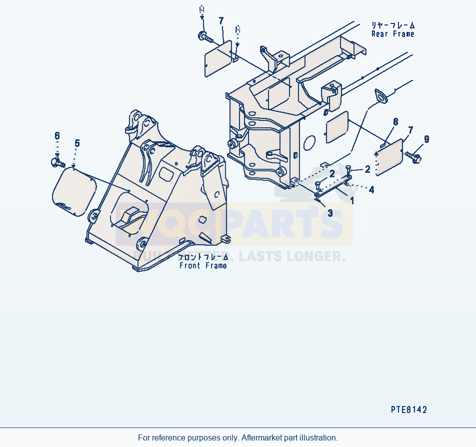 Komatsu WA250L-3 Bar Lock And Cover parts diagram