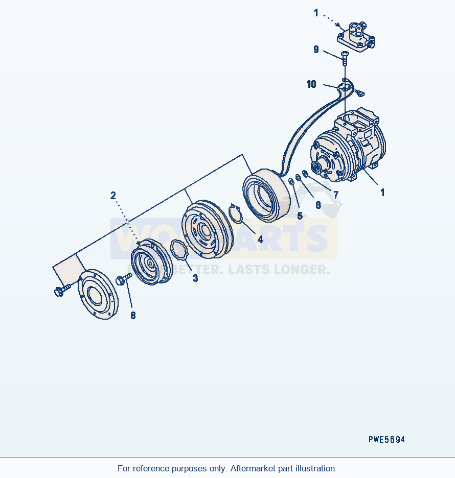 Komatsu WA250L-3 Air Conditioner (Compressor) parts diagram