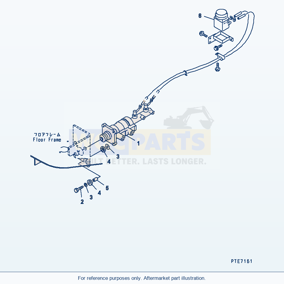 Komatsu WA250L-3 Brake Control (Cylinder And Reservoir) parts diagram