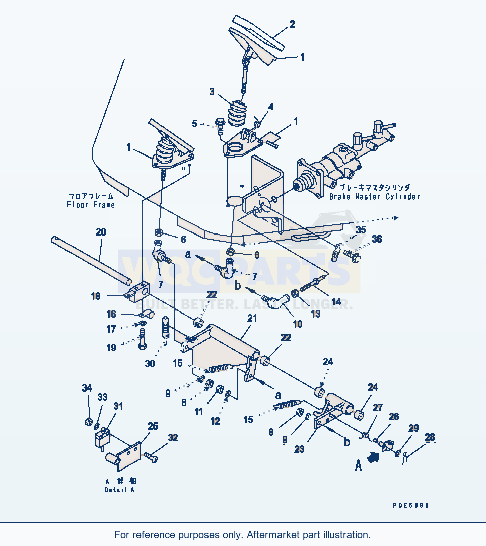 Komatsu WA250L-3 Brake Control (Linkage) parts diagram