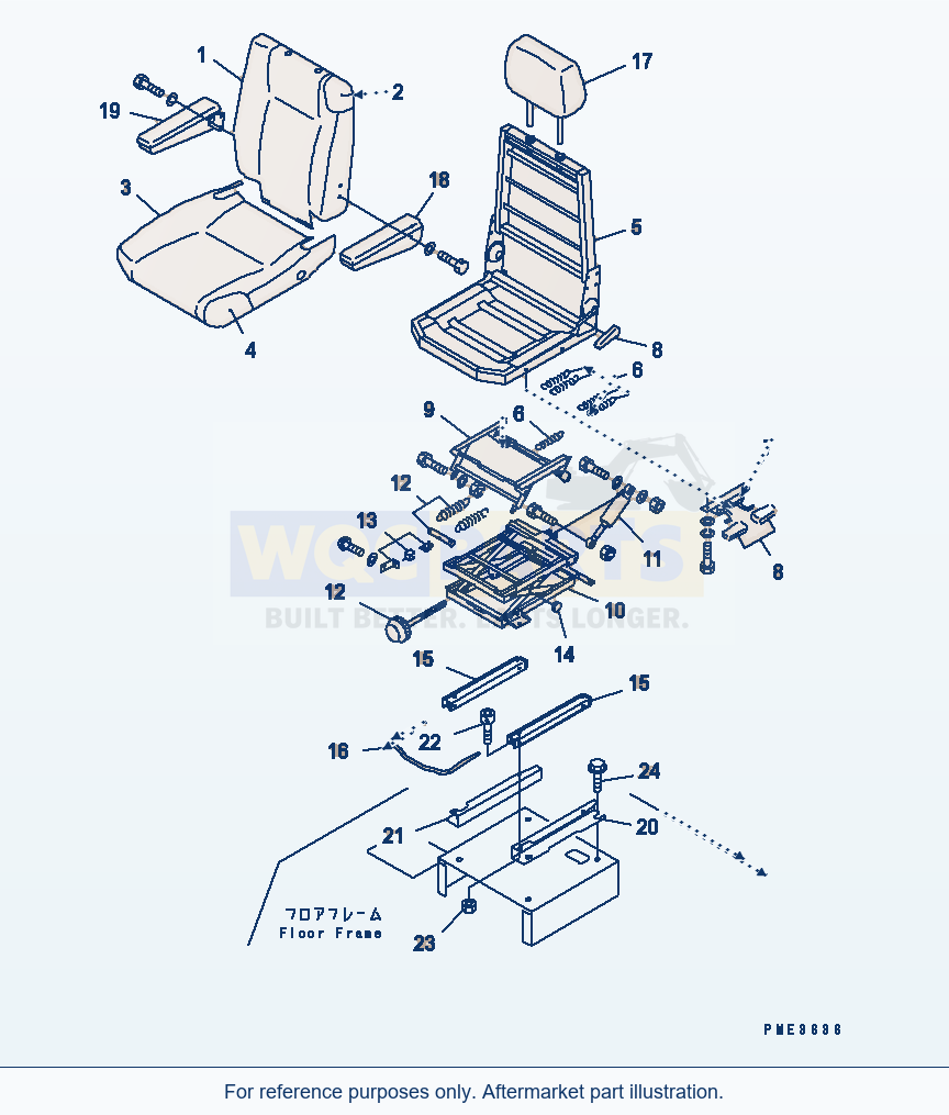 Komatsu WA250L-3 Operator'S Seat parts diagram