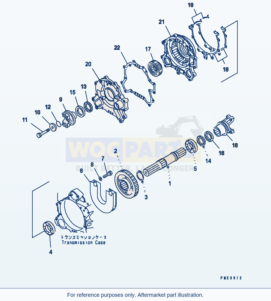 Komatsu WA250L-3 Transmission (Output Shaft) parts diagram