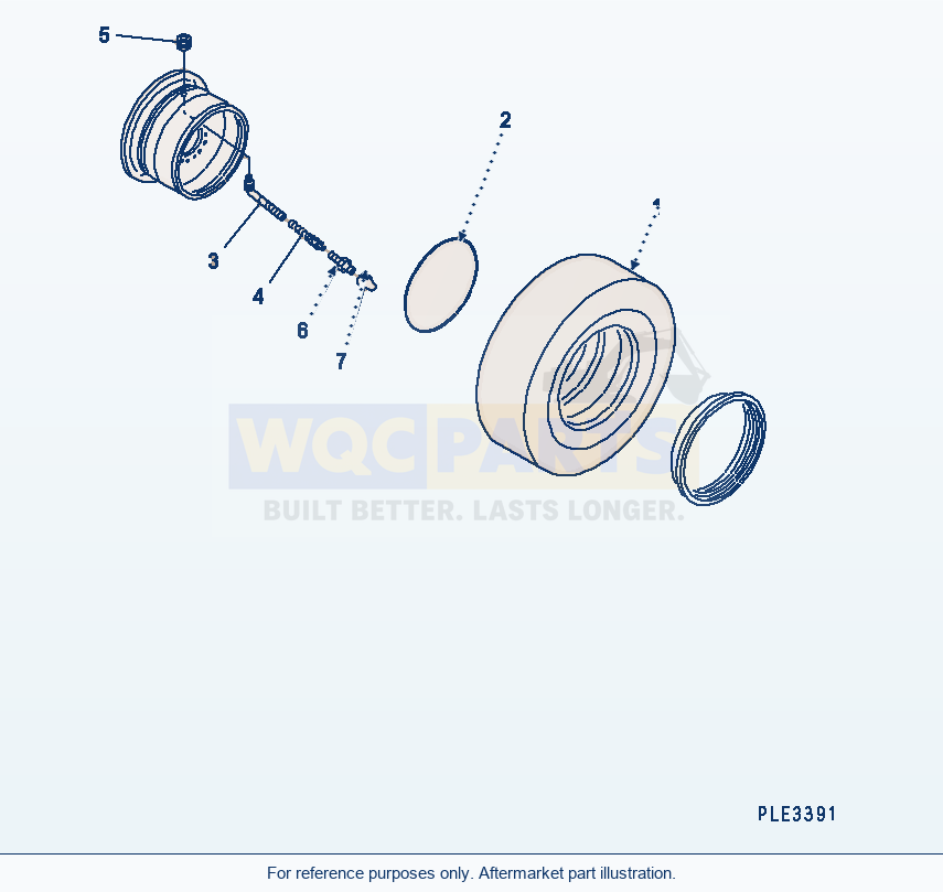 Komatsu WA250L-3 Tire (20.5-25-12Pr L2 Tubeless Tire) parts diagram