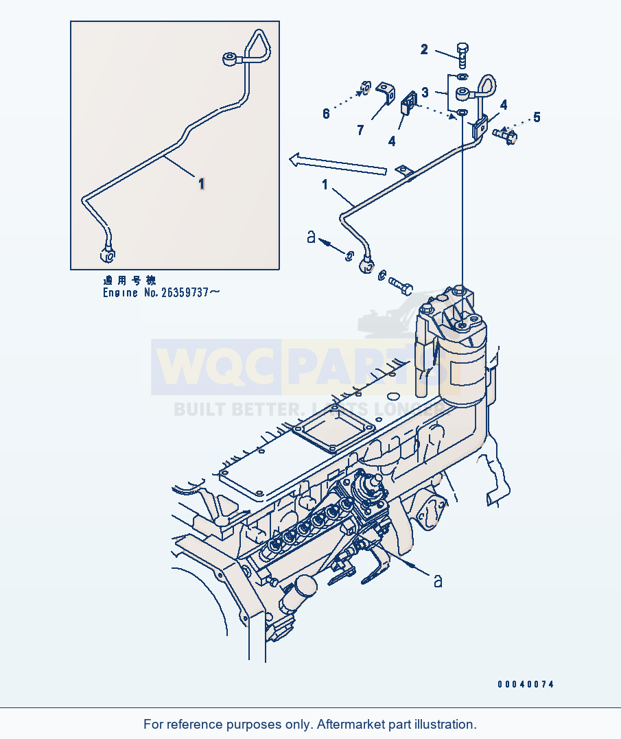 Komatsu WA250L-5 Fuel Filter Piping(#26282900-26361926) parts diagram