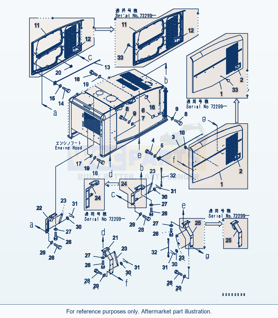 Komatsu WA250L-5 Hood (Door) parts diagram